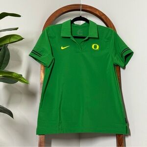 Nike Dri Fit MEDIUM Green Oregon Ducks Short Sleeve Polo Shirt